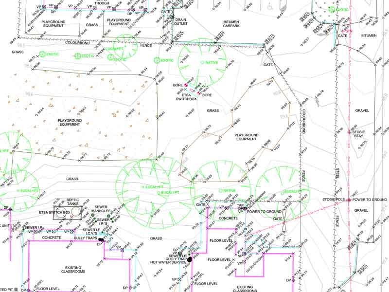detailed land survey for school site works in Adelaide