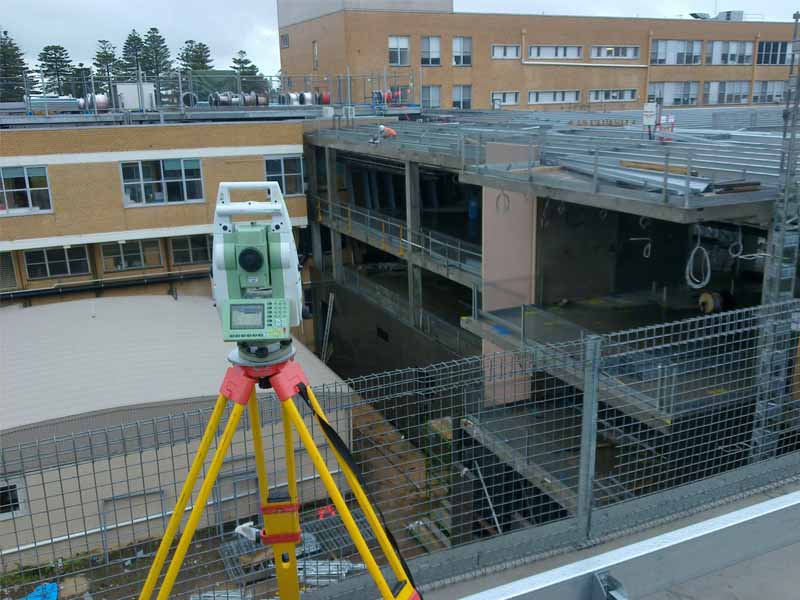 total station and construction site